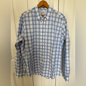 Frank & Eileen Blue Finbar Checkered Button Up Designer Preppy Shirt Mens Size M